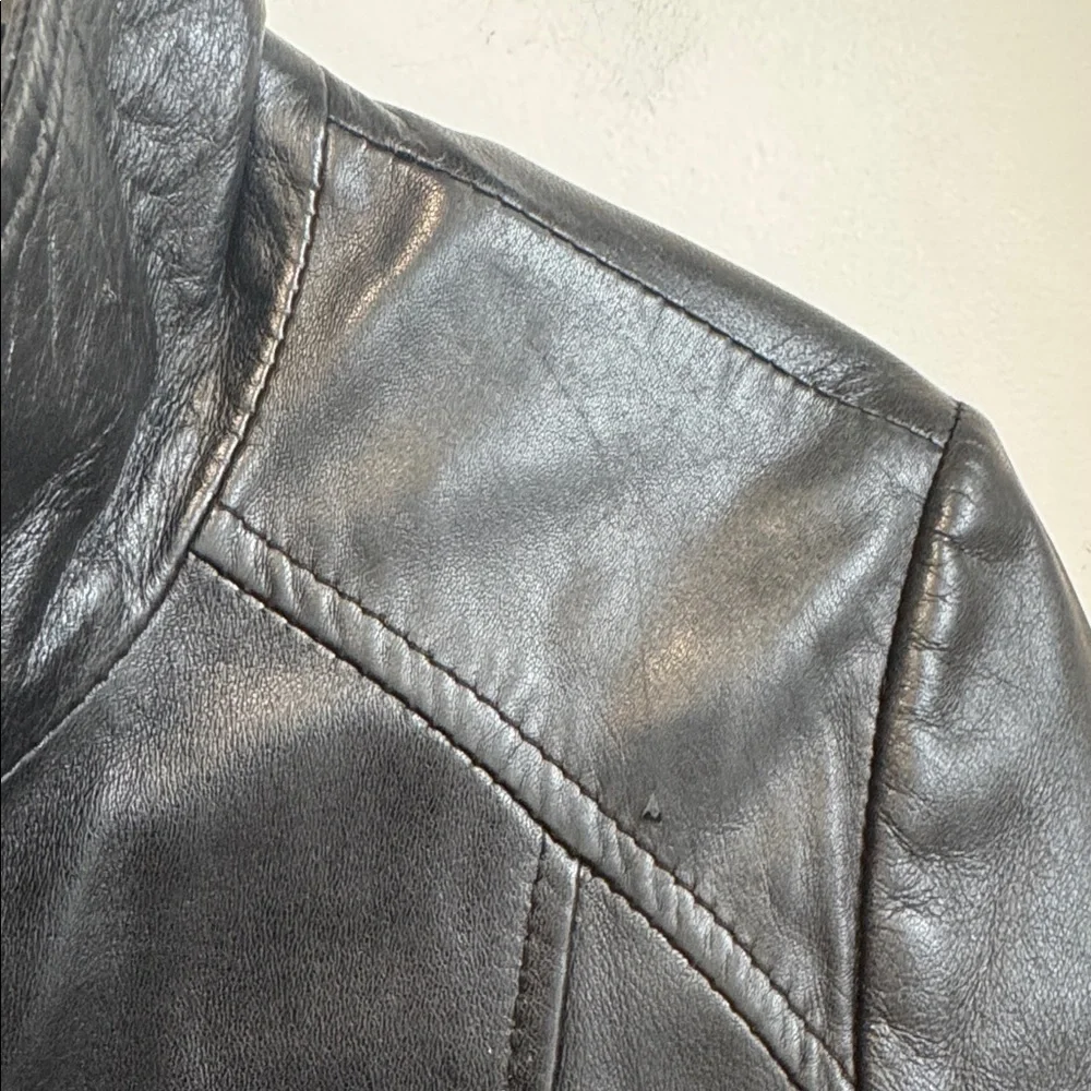 Danier Black Leather Long Jacket - Picture 6 of 16